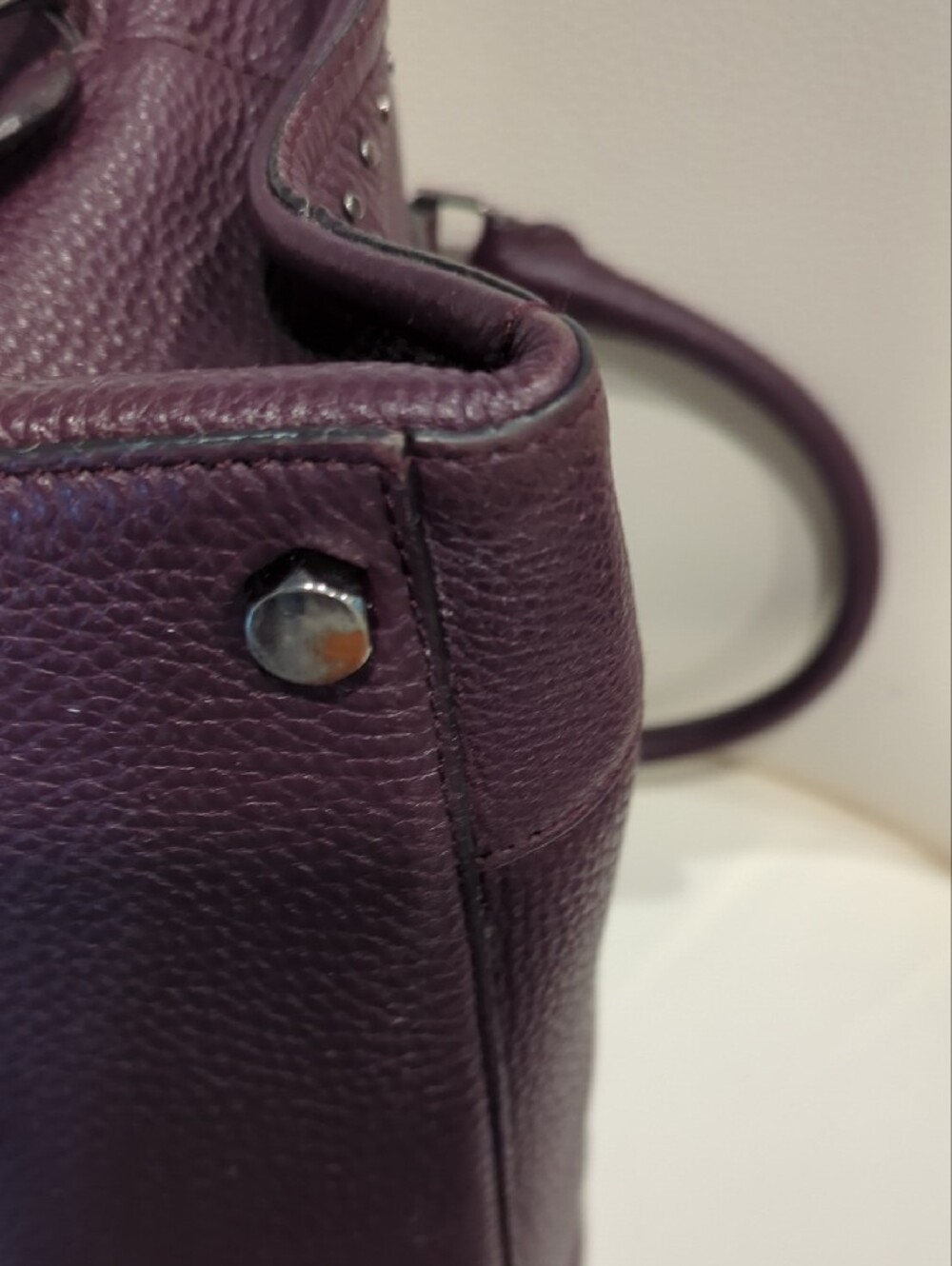 Rebecca Minkoff Plum Pebbled Leather Satchel with Crossbody Strap and Wallet - Picture 8 of 15